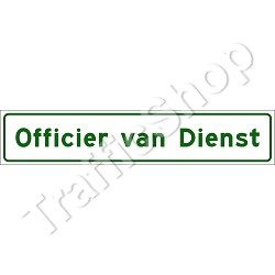Autobord OFFICIER VAN DIENST sticker 25x5cm